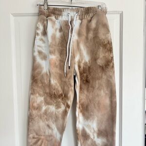 Forever 21 Tie-Dye Joggers in Brown and White